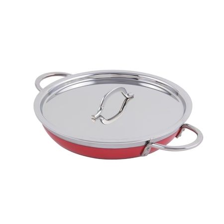 Bon Chef Classic Cntry French Col Saute Pan/Skillet W/Cover Dbl Handle  11"X2 1/4"  2 Qt 12 Oz 60305RED